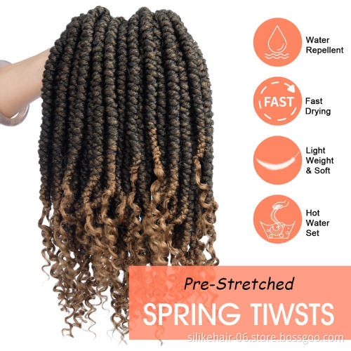 12 inch Spring Twist Hair Braiding 12 Root/packs Passion Twist Hair Senegalese bomb Twist Curly Crochet Hair Extensions